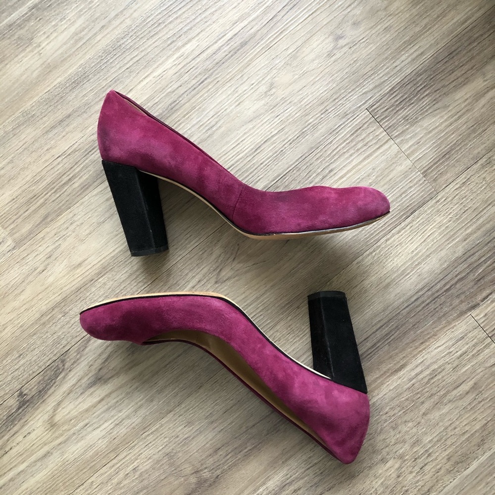Dark Magenta Suede Pumps